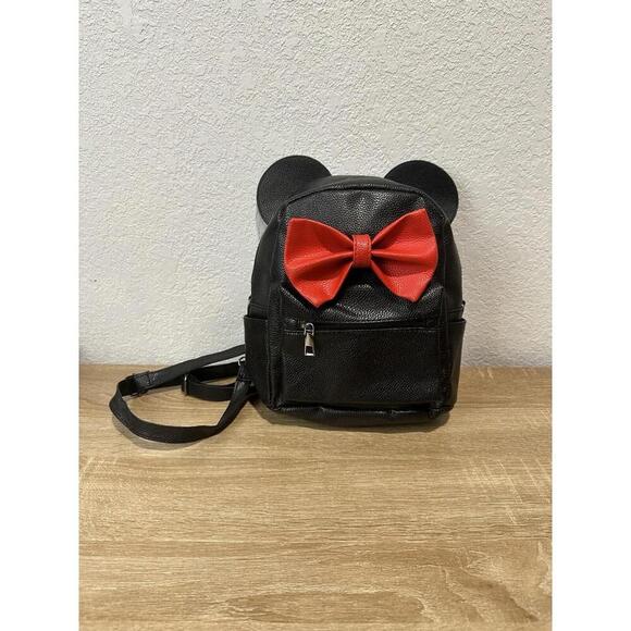 Disney Minnie Mouse Mini Backpack - Black/Red  10” High - Picture 2 of 9